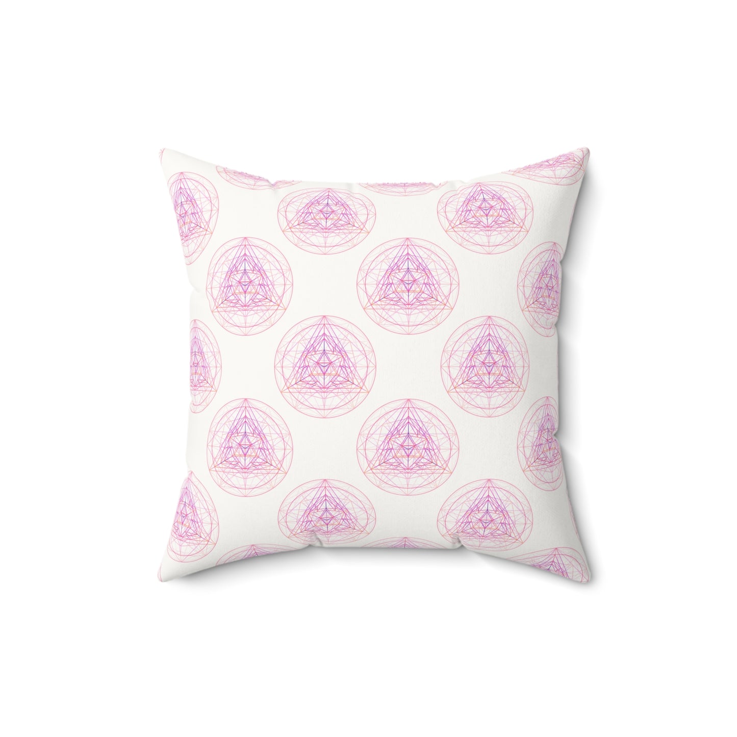 Faux Suede Square Pillow PINK GEOMETRY