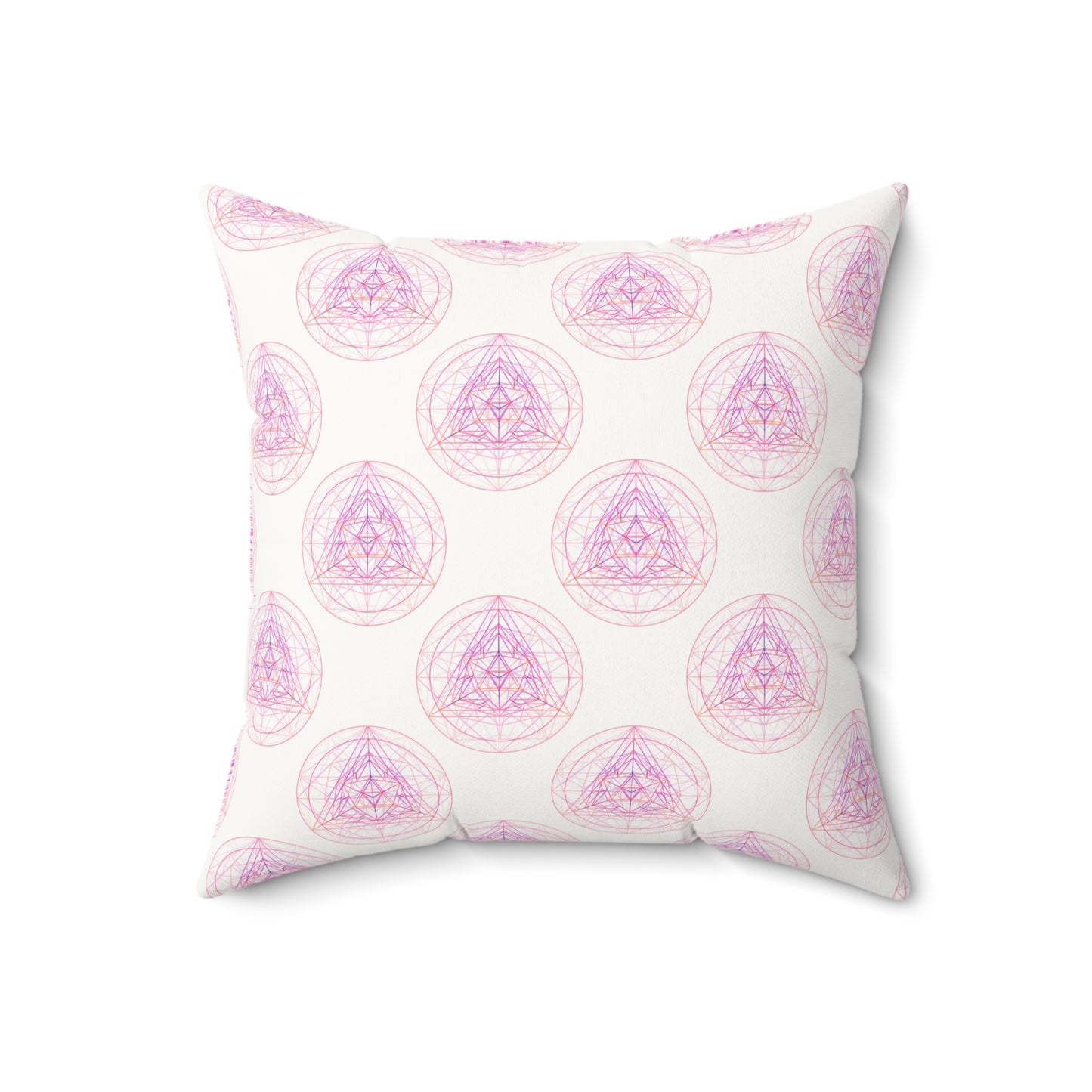 Faux Suede Square Pillow PINK GEOMETRY