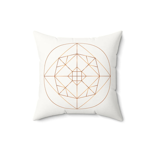 "Copper 7 & 4 crystal grids" Faux Suede Square Pillow