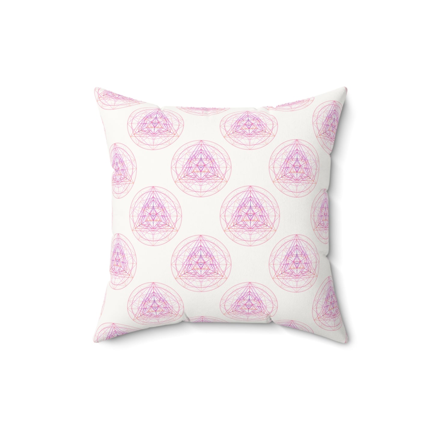 Faux Suede Square Pillow PINK GEOMETRY