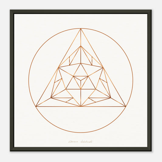 COPPER TRIANGLE GRID ● Museum-Quality Matte Paper Metal Framed Art-print by GEMAcircle Art print Sacred geometry designs for