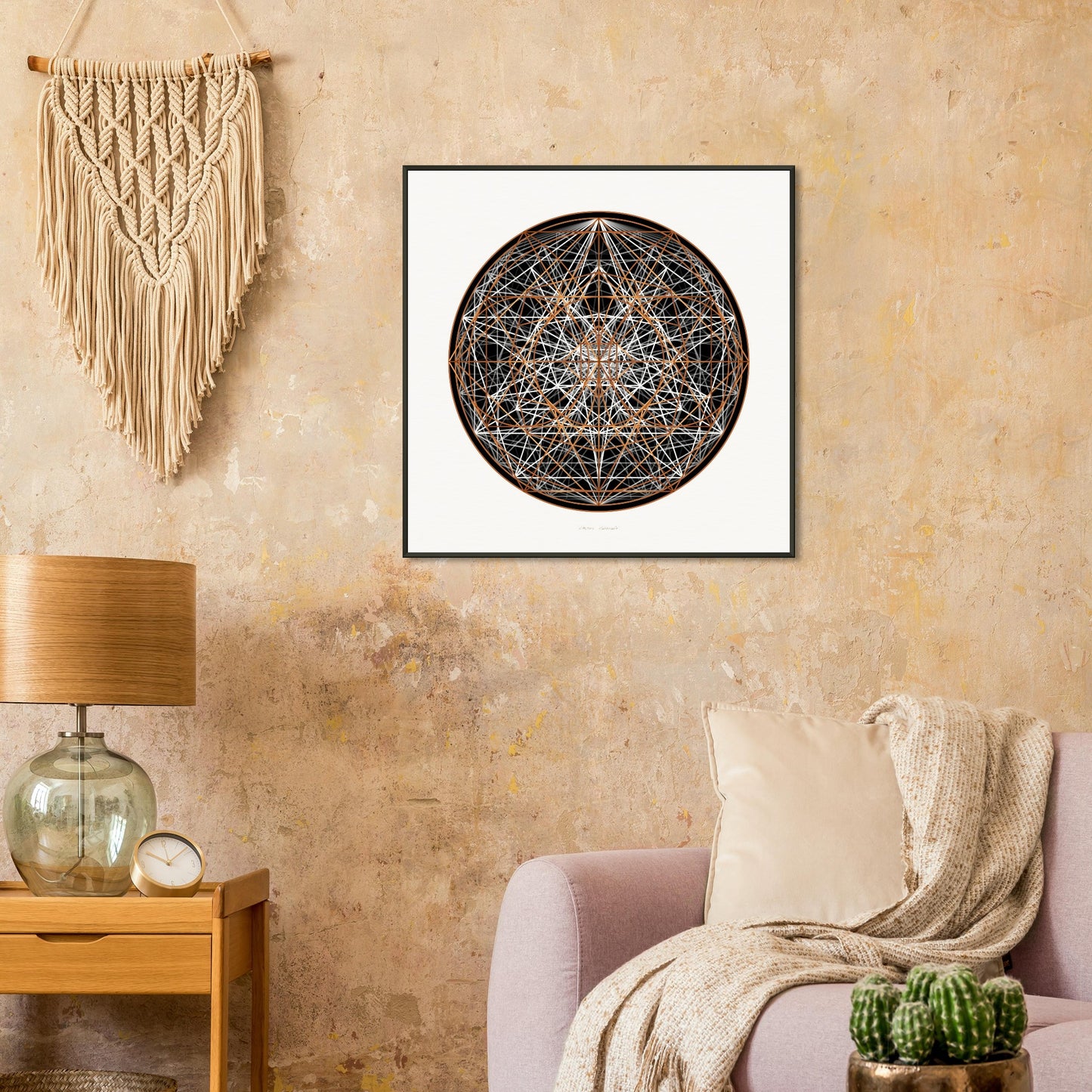 COPPER WHITE 4 SHAPES ¤ Matte Paper Metal Framed Art-print iš GEMAcircle Meno atspaudas – Šventosios geometrijos dizainai harmonijai