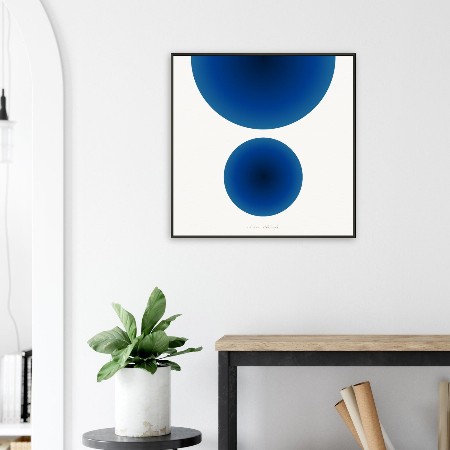 SIMPLY CALM ● Muziejinės kokybės matinis įrėmintas metaliniame rėme meno atspaudas iš GEMAcircle Meno atspaudas – Šventosios geometrijos dizainai harmonijai