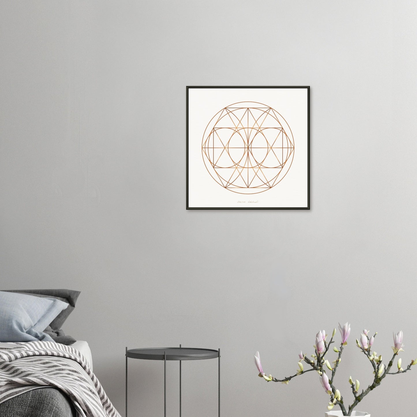 COPPER SACRED GEOMETRY ● Muziejinės kokybės matinis įrėmintas metaliniame rėme meno atspaudas iš GEMAcircle Art print Sacred geometry designs fo