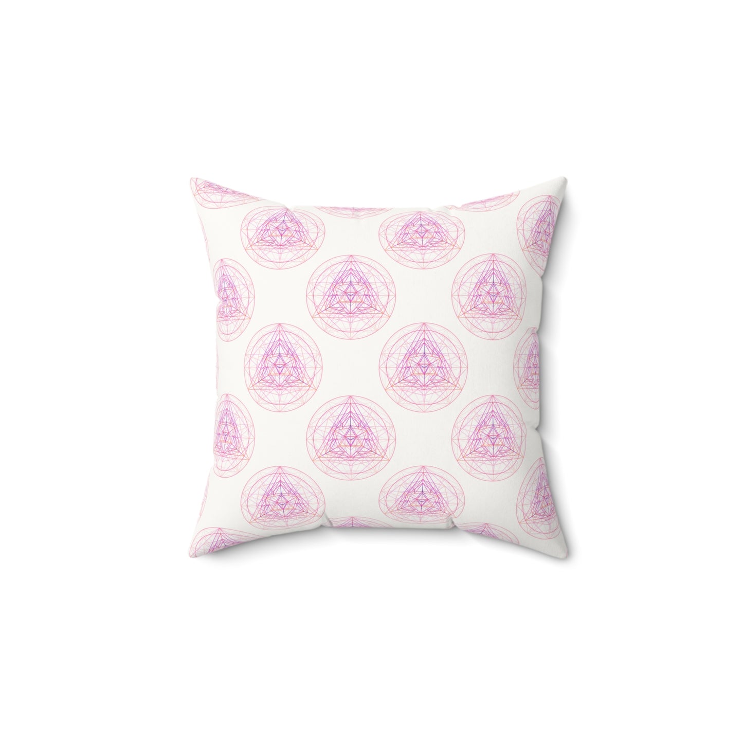 Faux Suede Square Pillow PINK GEOMETRY