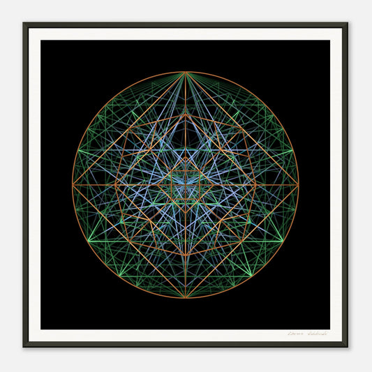 COPPER GREEN 4 SHAPES ¤ Museum-Quality Matte Paper Metal Framed Art-print by GEMAcircle Art print Sacred geometry designs for
