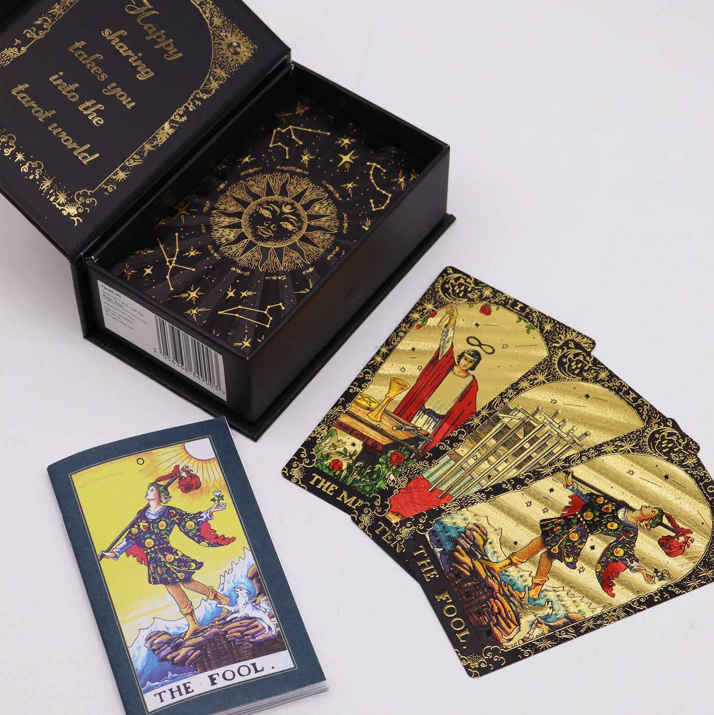 Authentic Gold Foil Tarot – Gift Box perspective detail 3 showcasing clean geometry and natural material finishes