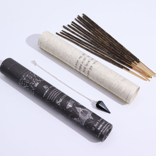 Authentic Success Ritual Incense with Black Obsidian Pendulum perspective detail 2 showcasing clean geometry and natural material finishes