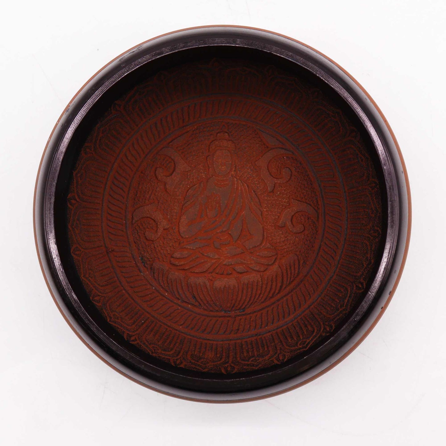 Authentic Earth Powder Singing Bowl - Clay Om Buddha - 16cm perspective detail 3 showcasing clean geometry and natural material finishes