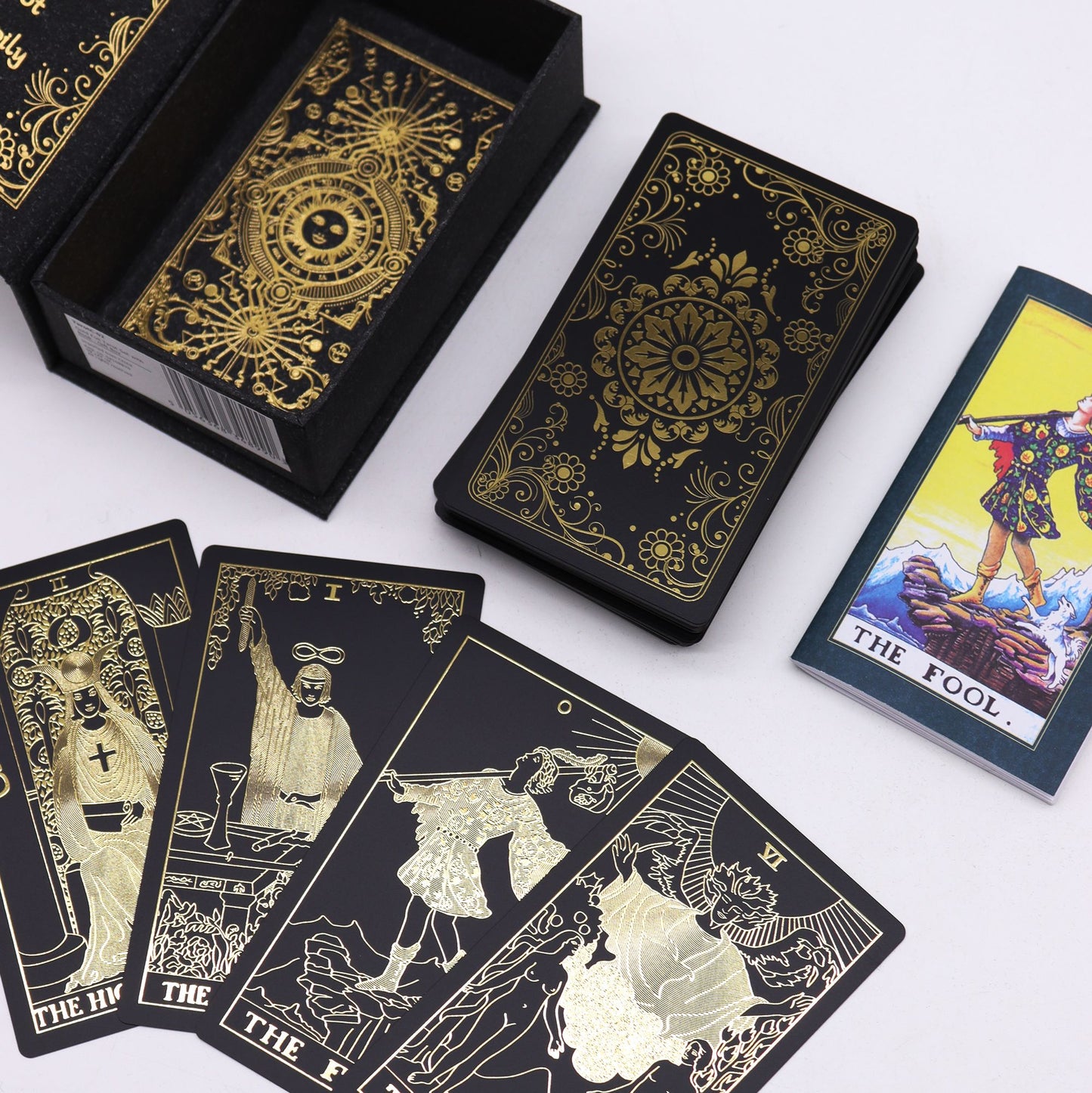 Authentic Gold Foil Tarot Set with Book – Gift Box perspective detail 3 showcasing clean geometry and natural material finishes