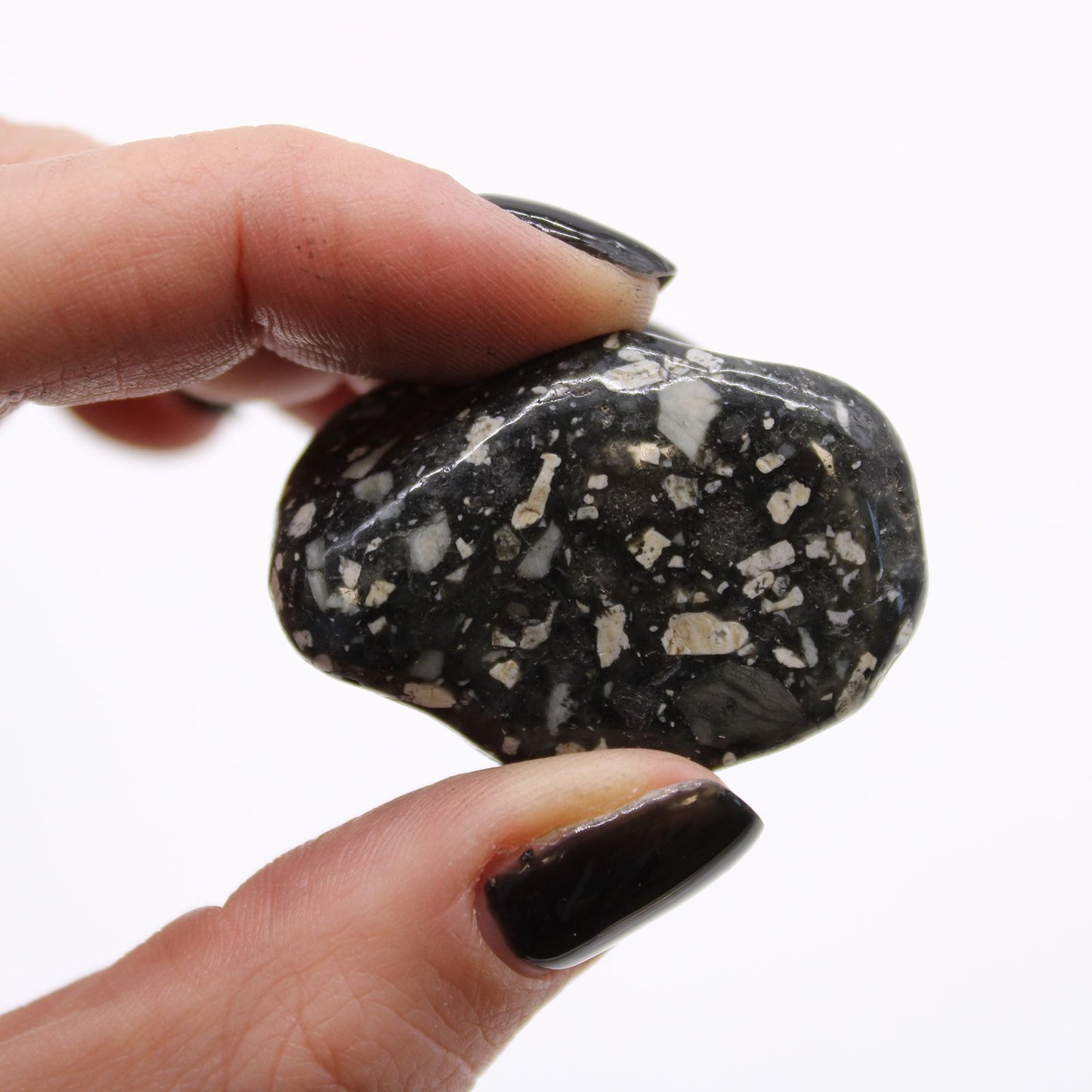 Authentic Bag of 12 Medium African Tumble Stones - Guinea Fowl Bag of 12 Medium perspective detail 3 showcasing clean geometry and natural material finishes