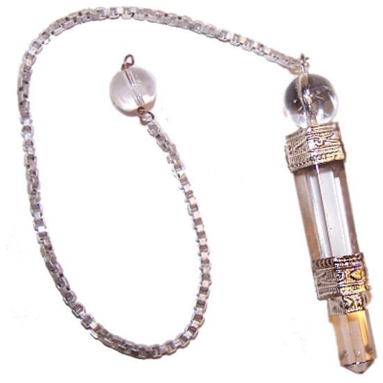 Authentic Three-Piece Pendulum – Clear Quartz perspective detail 3 showcasing clean geometry and natural material finishes