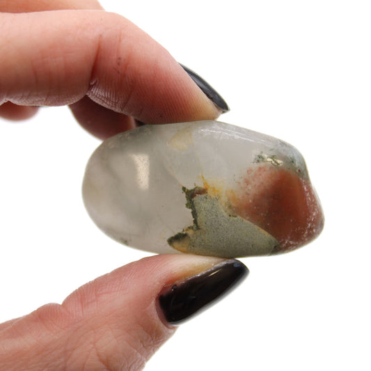 Authentic Bag of 12 Medium African Tumble Stones - Bloodstone - Sephtonite perspective detail 2 showcasing clean geometry and natural material finishes