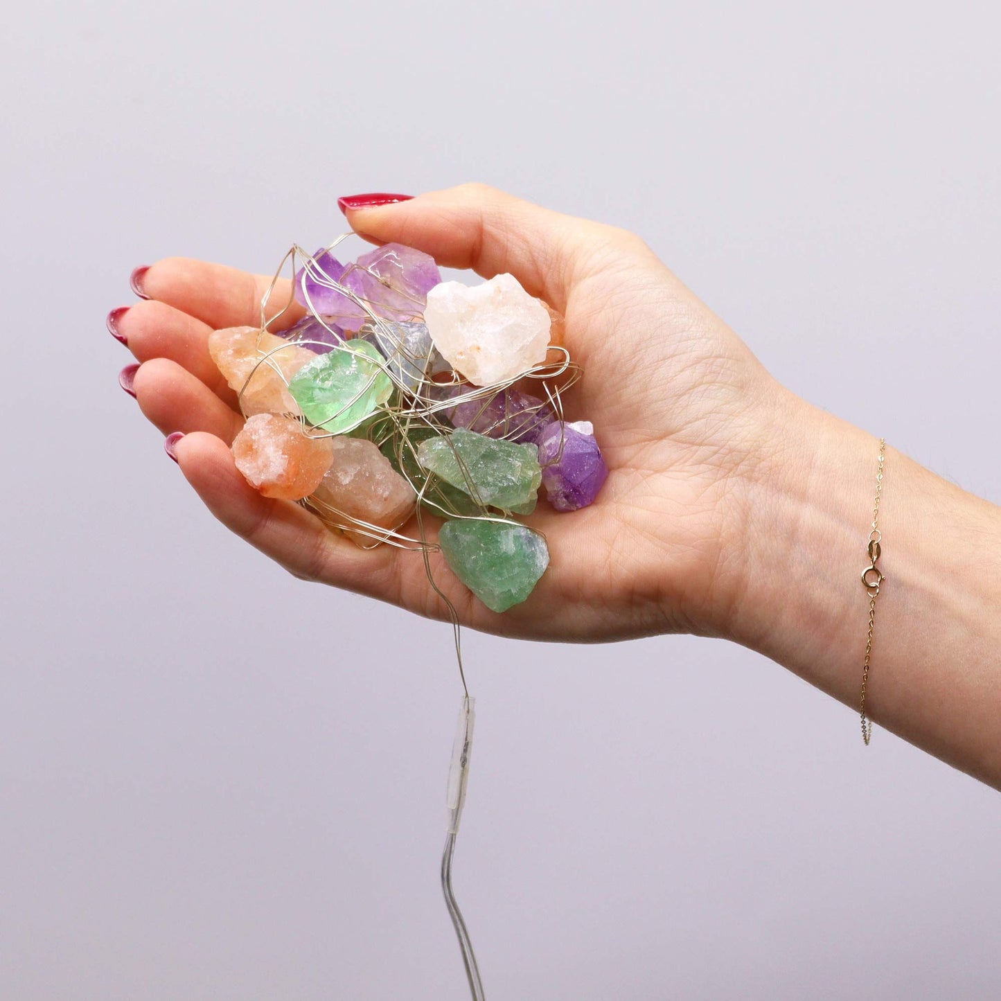 Authentic Gemstone Enchantment Lights – Mixed Gemstones perspective detail 5 showcasing clean geometry and natural material finishes