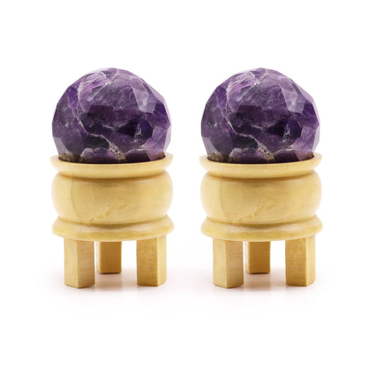 Gemstone Faceted Healing Ball & Stand - Rose Quartz