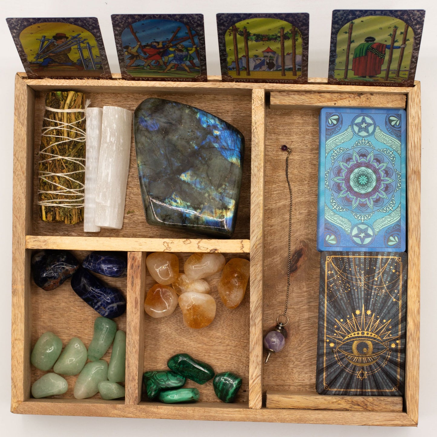 Authentic Four-Section Tarot Box with Card Holder – Wide Format perspective detail 6 showcasing clean geometry and natural material finishes