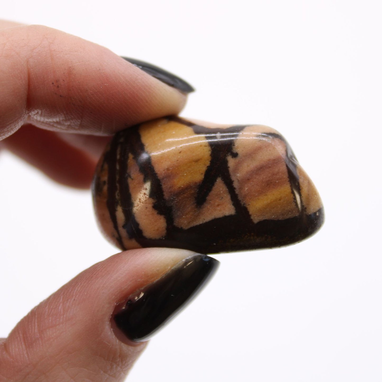 Authentic Bag of 12 Medium African Tumble Stones - Jasper Nguni perspective detail 3 showcasing clean geometry and natural material finishes