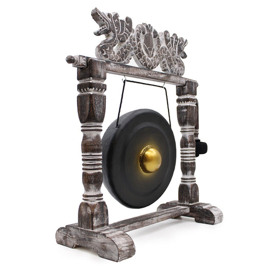 Small Healing Gong in Stand - 25cm - Black