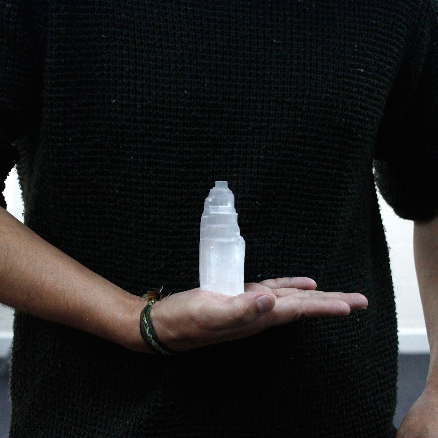 Authentic Natural Selenite Tower - 10 cm perspective detail 5 showcasing clean geometry and natural material finishes