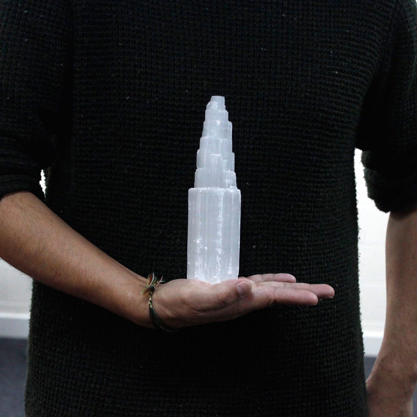 Authentic Natural Selenite Tower - 20 cm perspective detail 4 showcasing clean geometry and natural material finishes