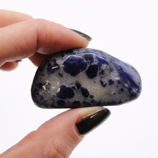 Authentic Bag of 12 Medium African Tumble Stones - Sodalite - Pure Blue perspective detail 2 showcasing clean geometry and natural material finishes