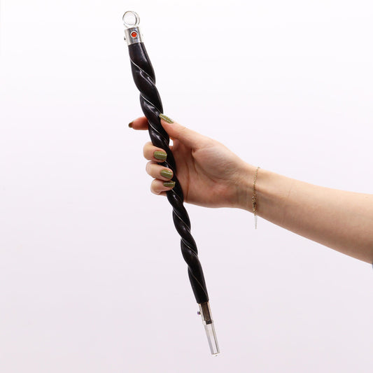 Extra Large Twisted Wood & Rock Quartz Wand