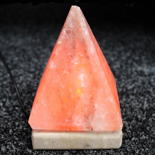 Authentic USB Pyramid Himalayan Salt Lamp – 9cm, White Light perspective detail 2 showcasing clean geometry and natural material finishes