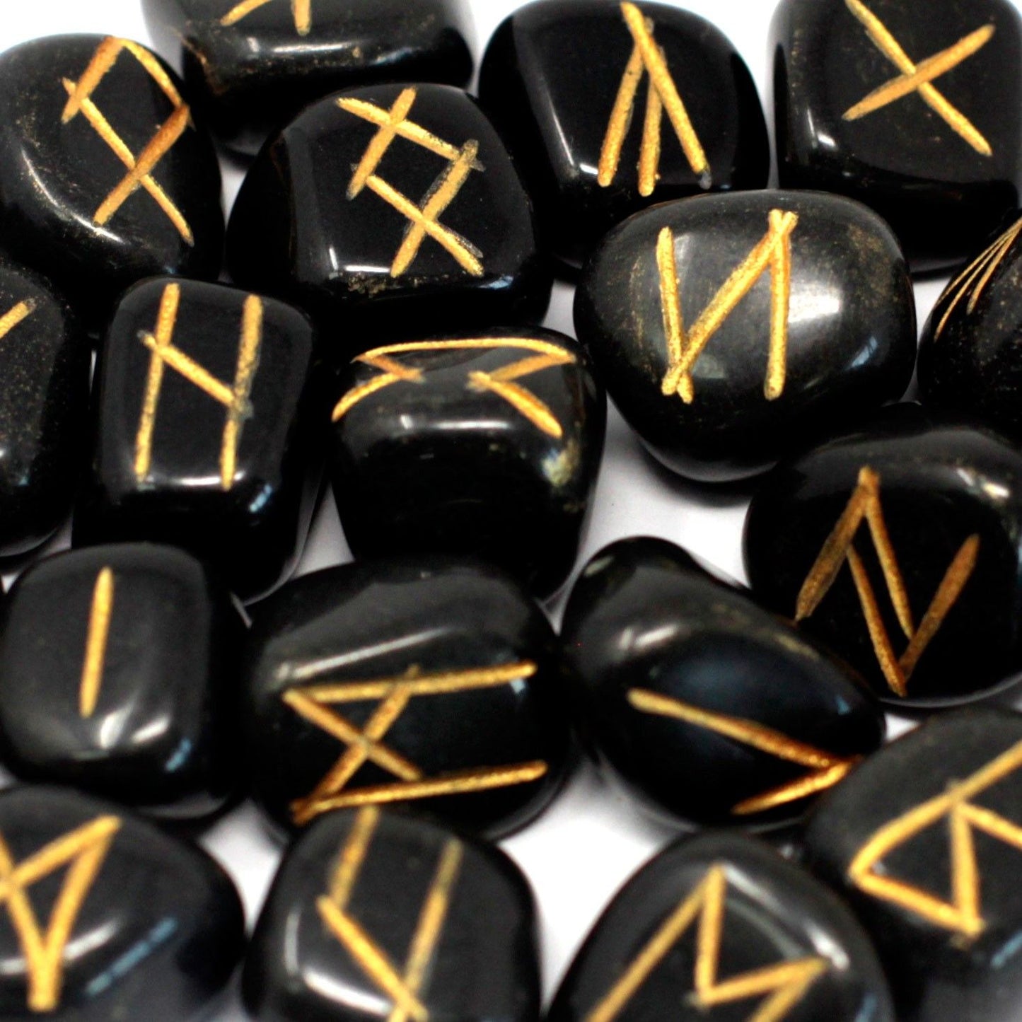 Authentic Rune Stone Set in Pouch – Black Agate perspective detail 3 showcasing clean geometry and natural material finishes