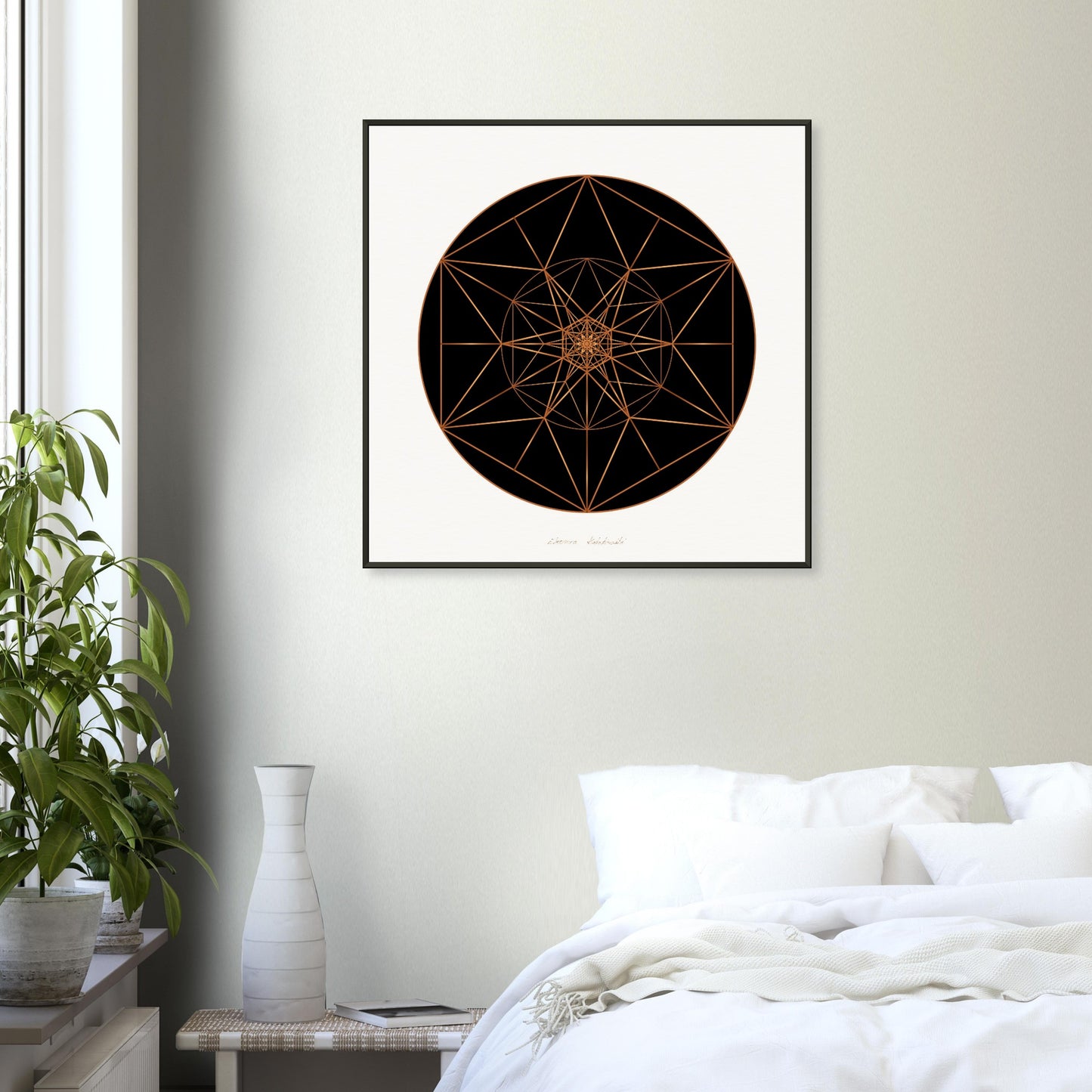 SACRED GEOMETRY. HEXAGON ● Muziejinės kokybės matinis įrėmintas metaliniame rėme meno atspaudas iš GEMAcircle Art print Sacred geometry designs