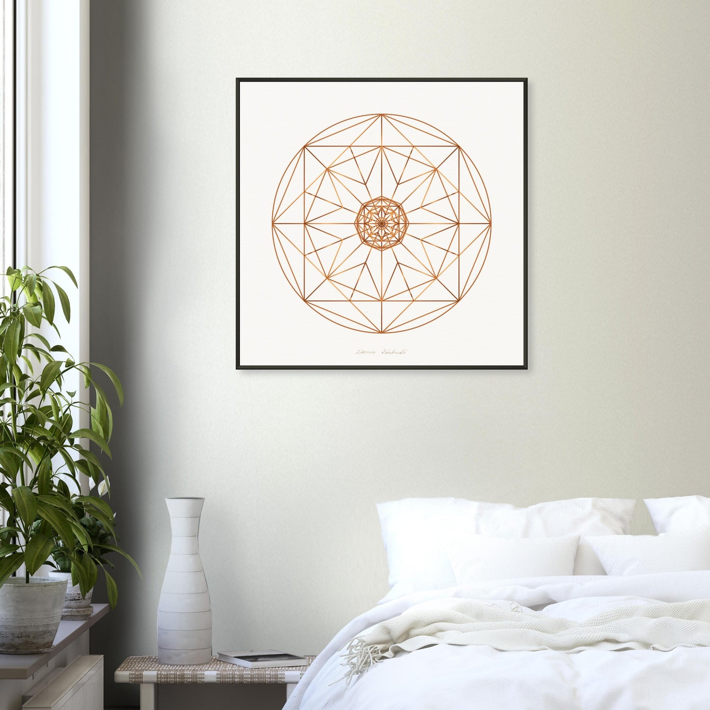 COPPER OCTAGON GRID ● Muziejinės kokybės matinis įrėmintas metaliniame rėme meno atspaudas iš GEMAcircle Art print Sacred geometry designs for h