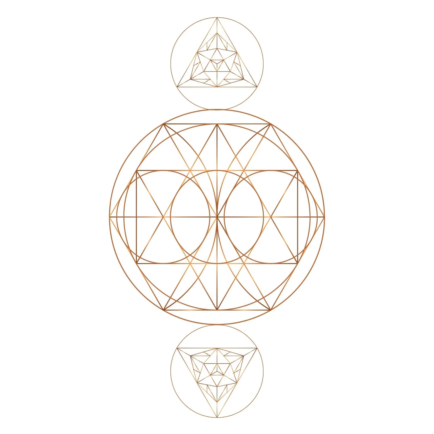 copper sacred geometry designs and patterns combined for harmony