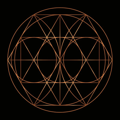 copper sacred geometry designs and patterns combined for harmony