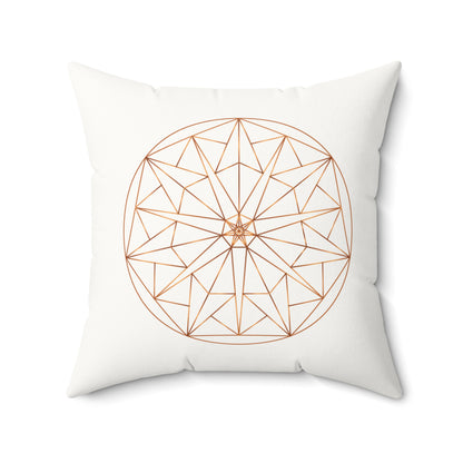 "Copper 7 & 4 crystal grids" Faux Suede Square Pillow