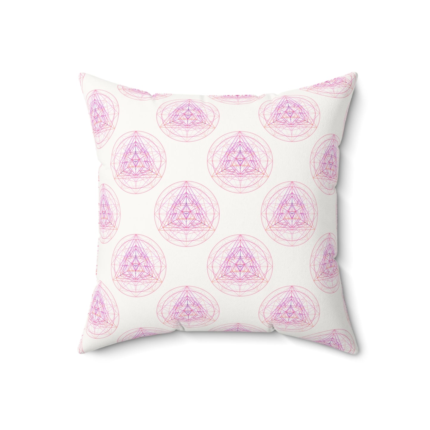 Faux Suede Square Pillow PINK GEOMETRY