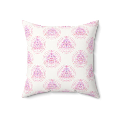 Faux Suede Square Pillow PINK GEOMETRY