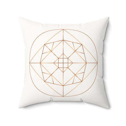 "Copper 7 & 4 crystal grids" Faux Suede Square Pillow