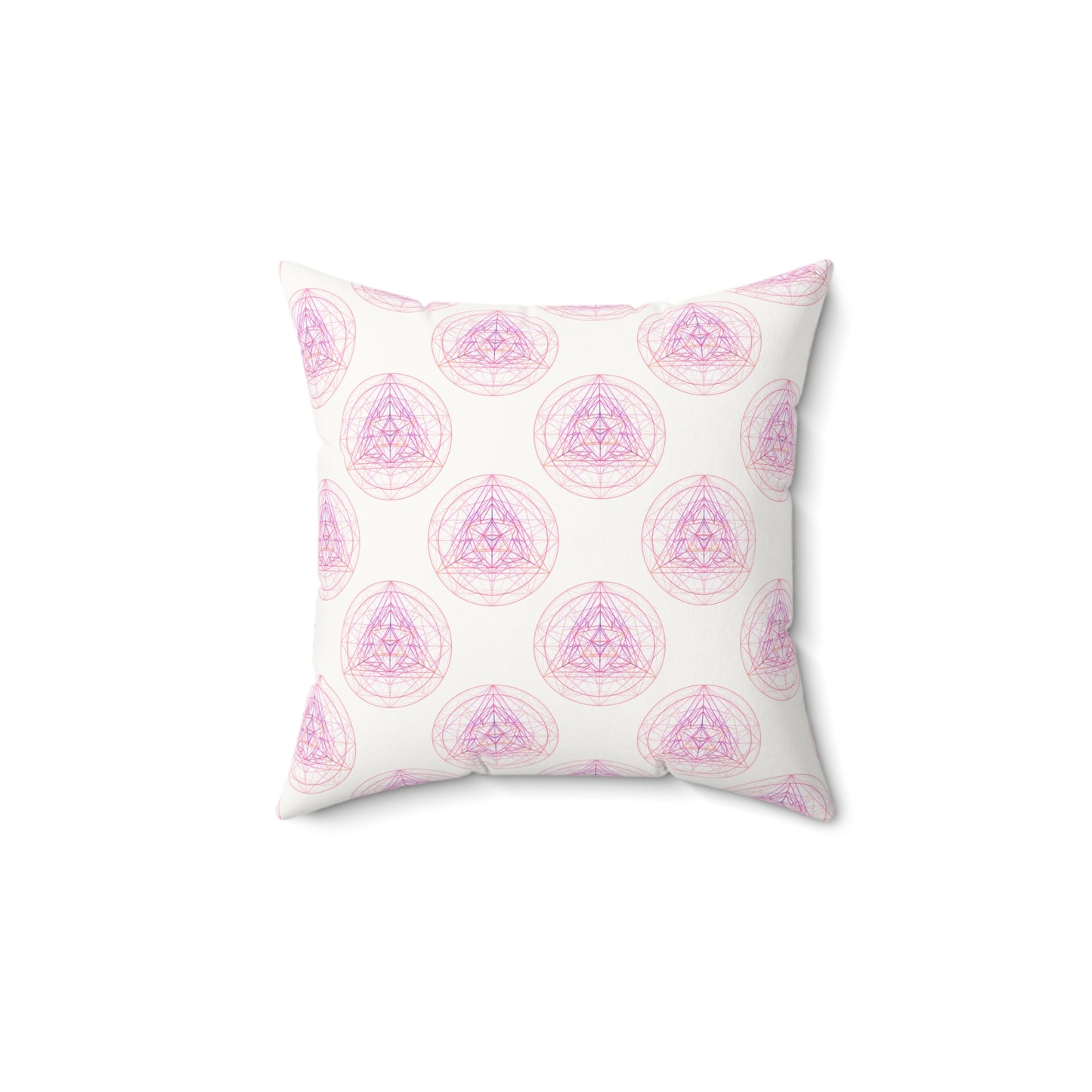 Faux Suede Square Pillow PINK GEOMETRY