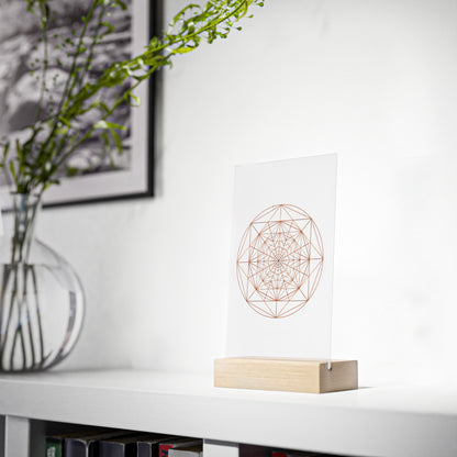 TRIPLE OCTAGON ○ Acrylic Sign with Wooden Stand
