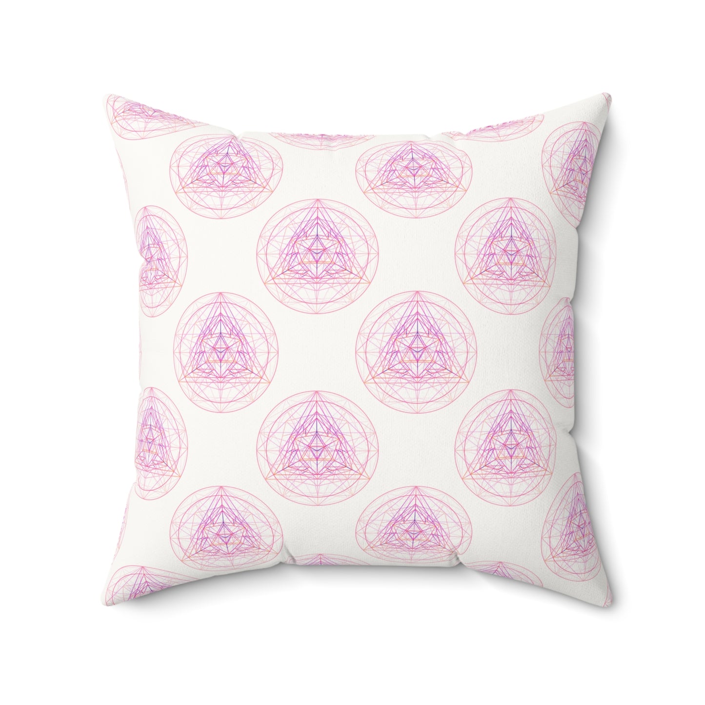 Faux Suede Square Pillow PINK GEOMETRY