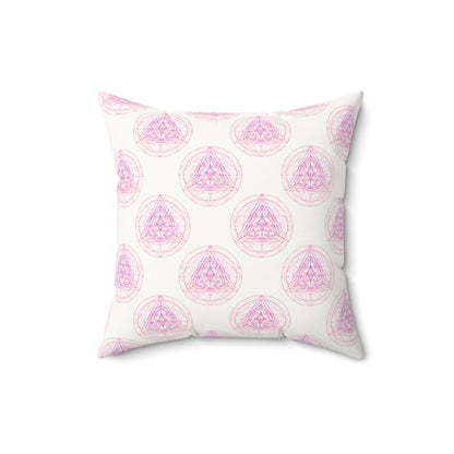 Faux Suede Square Pillow PINK GEOMETRY