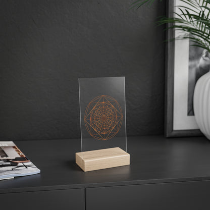TRIPLE OCTAGON ○ Acrylic Sign with Wooden Stand