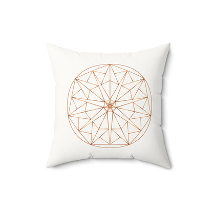 "Copper 7 & 4 crystal grids" Faux Suede Square Pillow