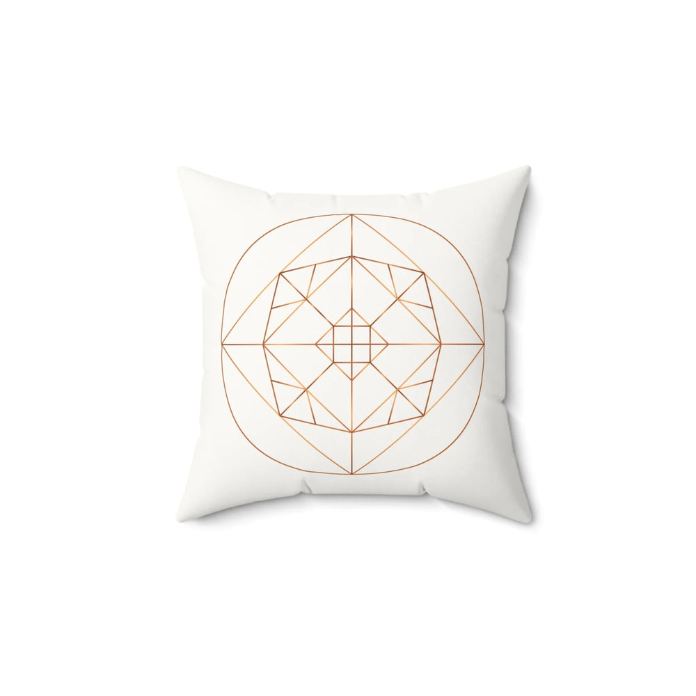 "Copper 7 & 4 crystal grids" Faux Suede Square Pillow