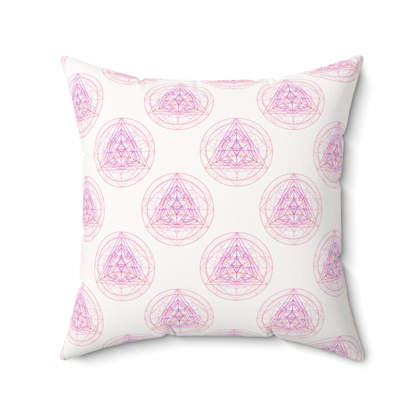 Faux Suede Square Pillow PINK GEOMETRY
