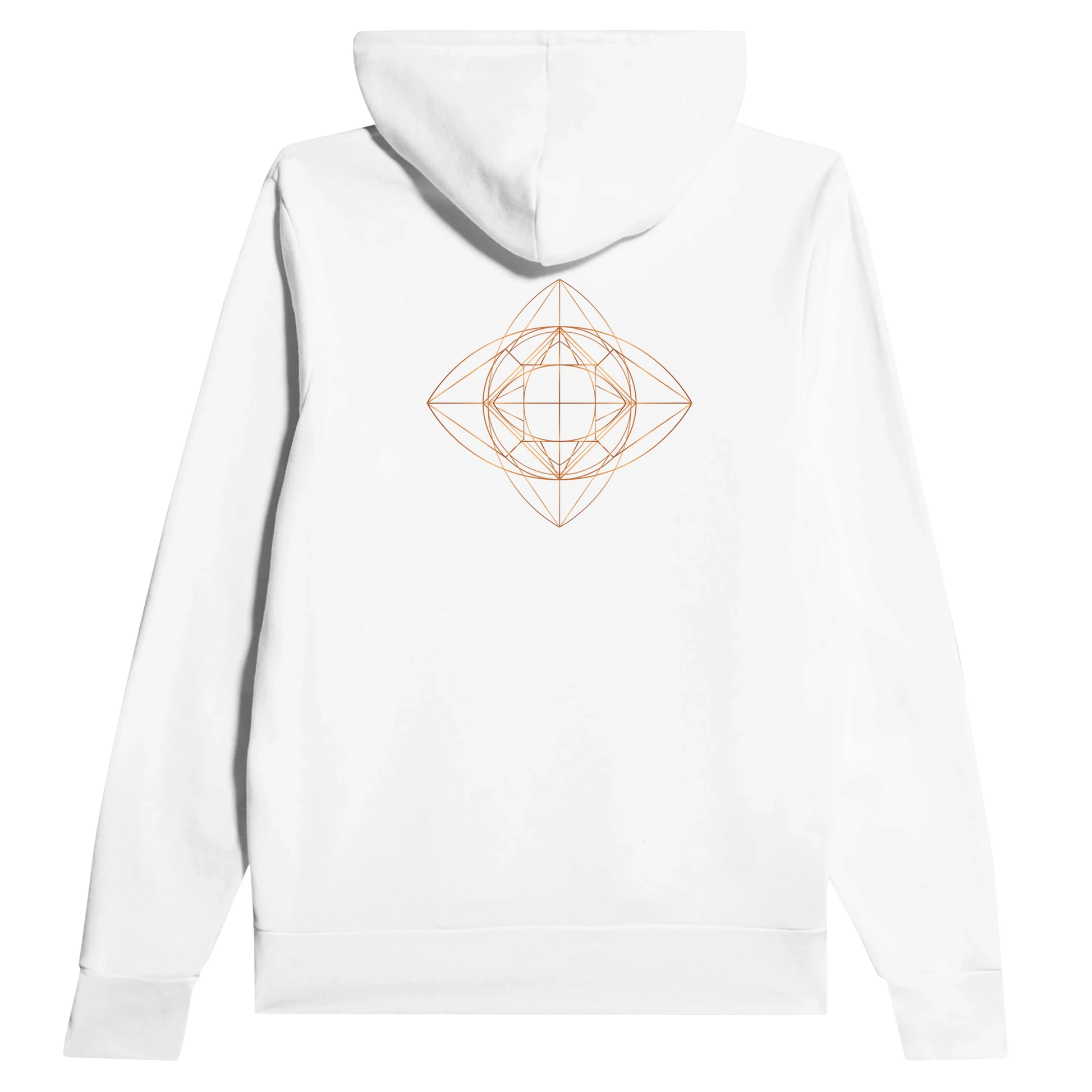 Authentic COPPER GREEN SACRED GEOMETRY   |  Unisex Pullover Hoodie perspective detail 3 showcasing clean geometry and natural material finishes