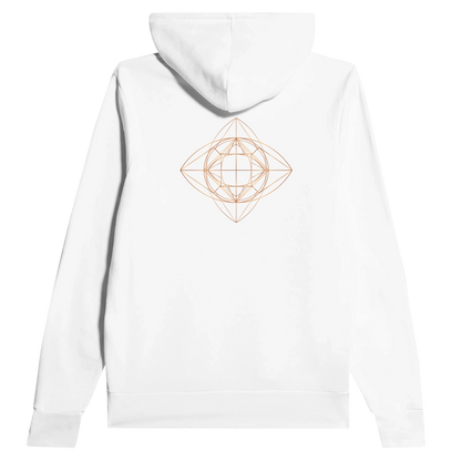 Authentic COPPER GREEN SACRED GEOMETRY   |  Unisex Pullover Hoodie perspective detail 3 showcasing clean geometry and natural material finishes