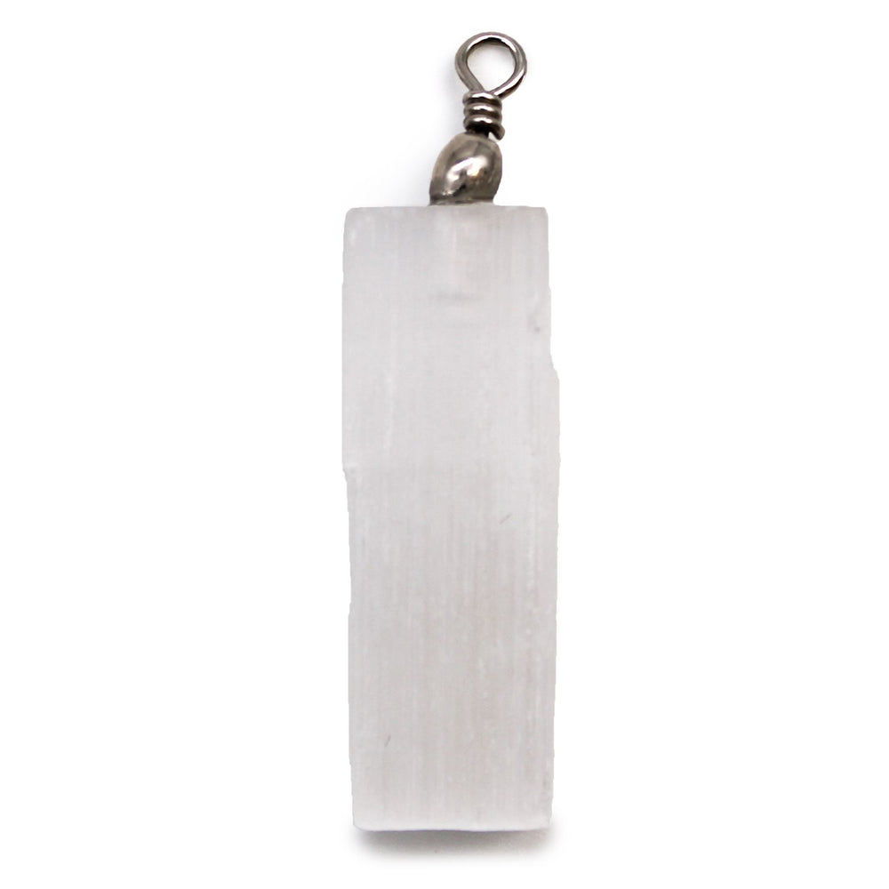 Authentic Selenite Natural Pendant showcasing clean geometry and natural material finishes