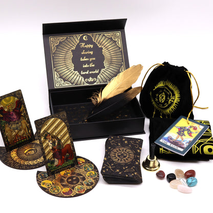 Authentic Gold Foil Tarot – Complete Gift Set showcasing clean geometry and natural material finishes