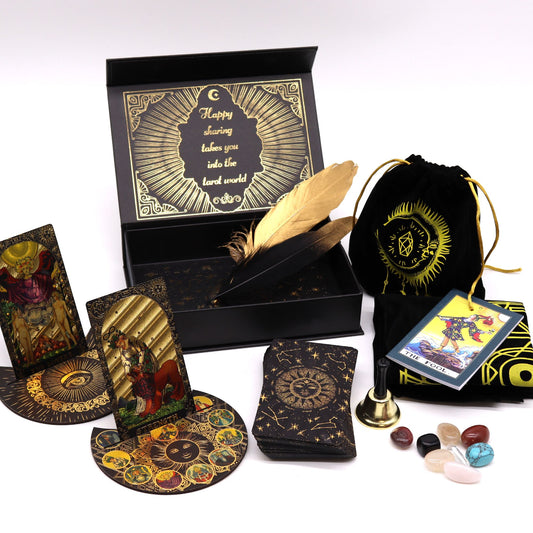 Authentic Gold Foil Tarot – Complete Gift Set showcasing clean geometry and natural material finishes