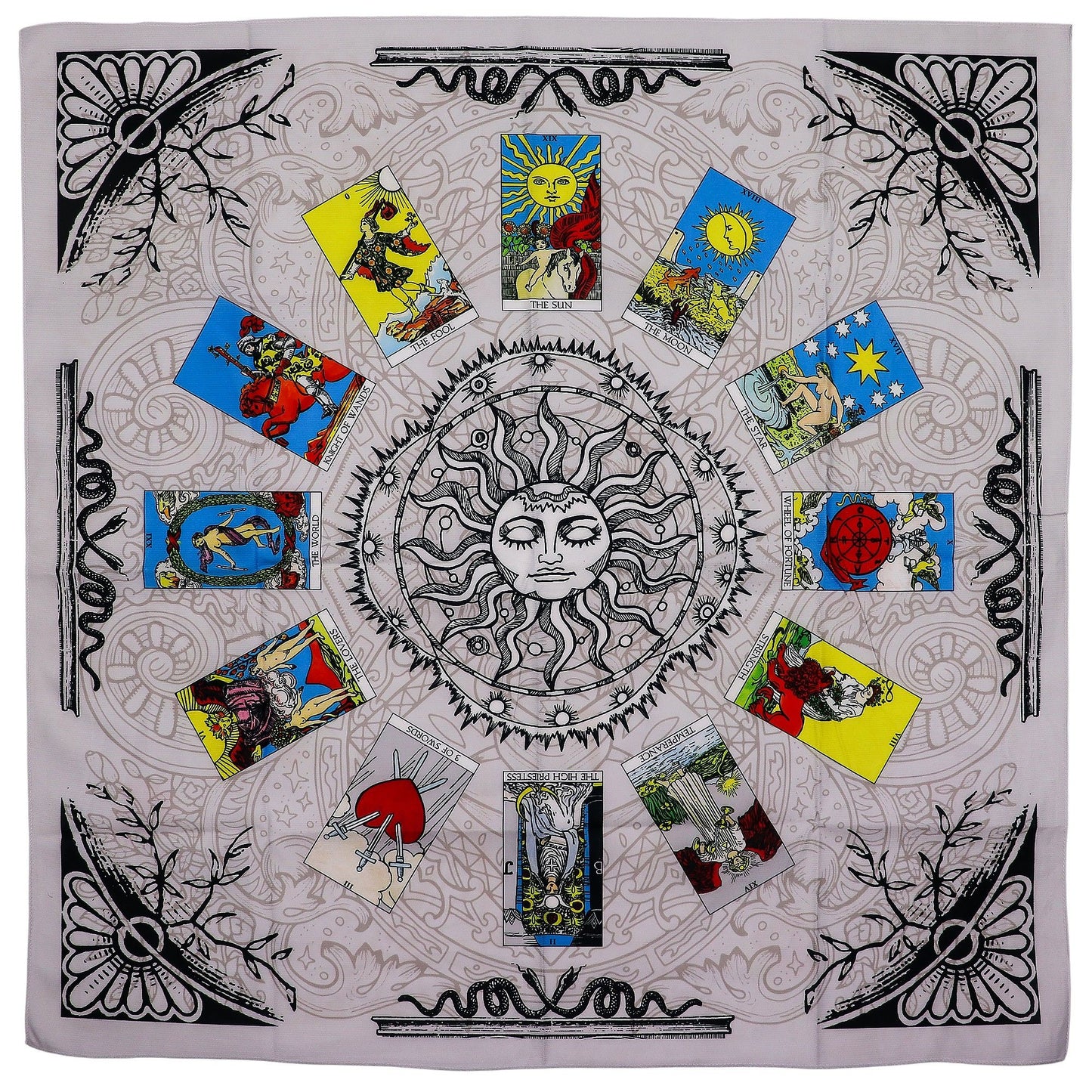 Authentic Tarot Reading Cloth – Tree of Life showcasing clean geometry and natural material finishes